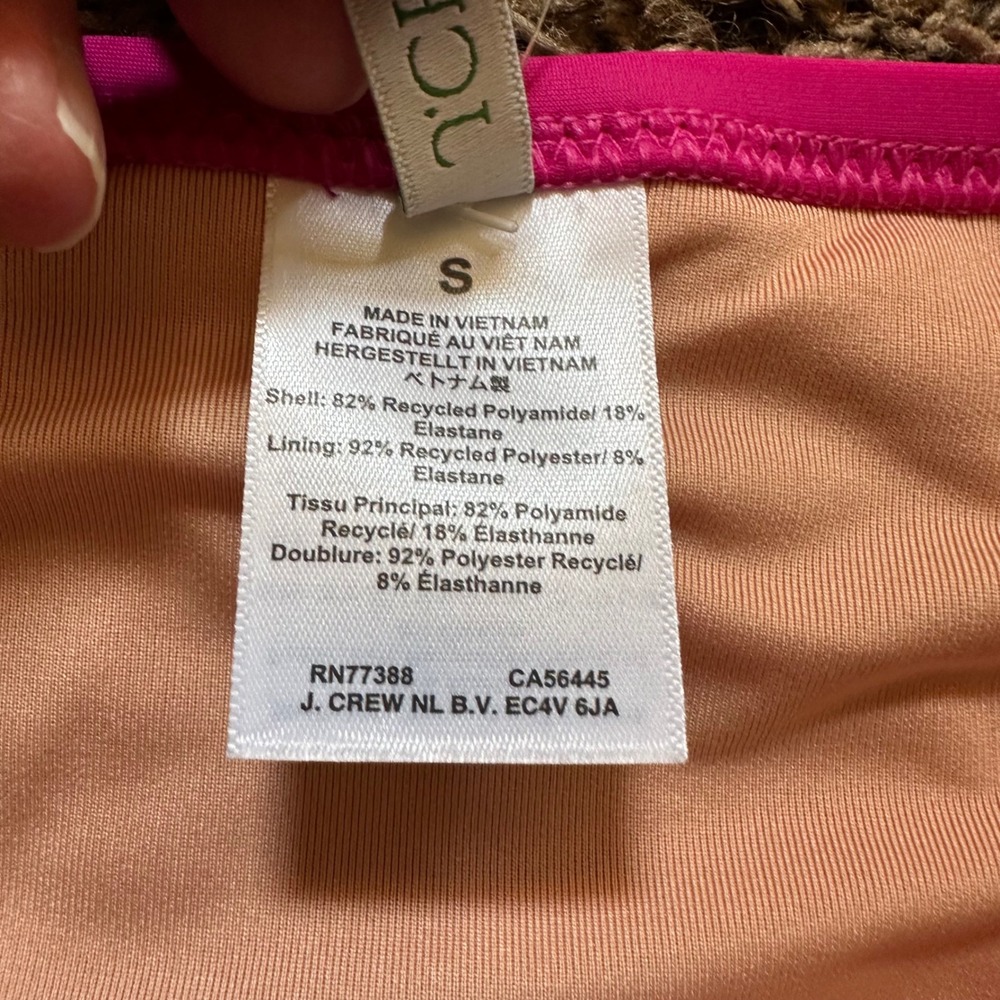 J.Crew High-Waisted Bikini Bottoms Hot Pink Swimsuit Panties New Size S - Picture 5 of 6